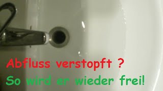 Verstopften Abfluss reinigen mit Hausmittel  freimachen ohne Chemie  Dusche Waschbecken verstopft [upl. by Aiem]