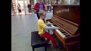 8 Year Old Piano Prodigy Jay Lewington Plays Chopin at St Pancras Station London [upl. by Roobbie495]