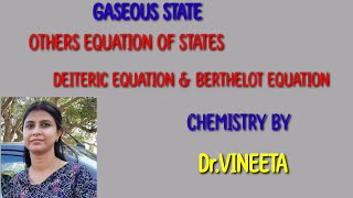 DIETERICI EQUATION ampBERTHELOT EQUATIONSstudychemistry [upl. by Javler]