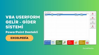 VBA Userform ile Gelir  Gider Takip Sistemi [upl. by Malony]