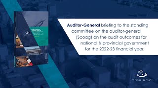 AG briefing on audit outcomes for national amp provincial government for the 2022  23 financial year [upl. by Cummine812]