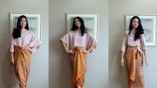 4 Easy Ways To Wear a Kain Batik  GemmaDelicia [upl. by Ebbarta]