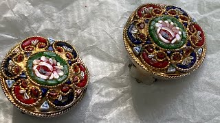 Video  9  Micro mosaic clip on earrings gem stone bracelet more clip ons and Lucite [upl. by Deeann398]