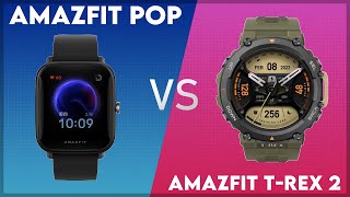 Amazfit Pop vs Amazfit TRex 2 Comparison [upl. by Enifesoj]