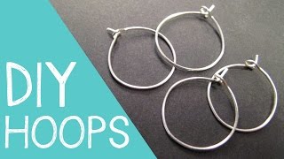 DIY Hoop Earrings  Wine Charm Rings Wire Jewelry Tutorial [upl. by Tiena]