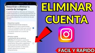 ELIMINAR Cuenta de INSTAGRAM para siempre 2024 desde celular ✅ [upl. by Anirtik602]