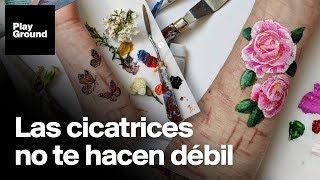 Ha convertido sus cicatrices de autolesión en arte [upl. by Saw]