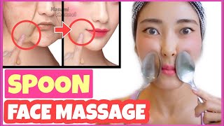 10mins🥄 Spoon Face Massage For Glowing Skin Wrinkles Reduce Laugh Lines Eye Bags [upl. by Fagen254]