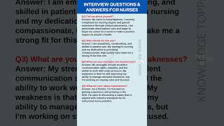 Job Interview Questions and Answers for Nurses [upl. by Thaine335]