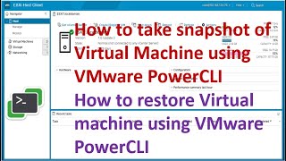 How to take snapshot of Virtual Machine using VMware PowerCLI   How to restore VM using PowerCLI [upl. by Kissner]