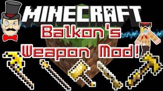 Minecraft Mods  BALKONS WEAPON MOD Muskets Flails Axes Hammers amp More [upl. by Annoirb]