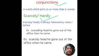 Use of HardlyScarcely  Conjunction  basic english grammar  english facts with Anuj Mishra sir [upl. by Nonnelg]