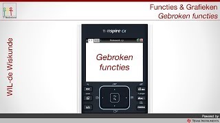 TINspire CX Gebroken Functies [upl. by Hadihahs]