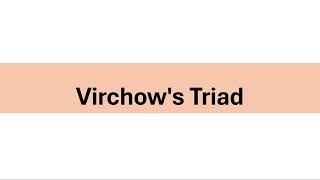 Virchows Triad Understanding the Three Key Factors of Thrombosis [upl. by Noland]