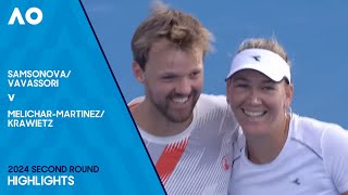 VavassoriSamsonova v KrawietzMelicharMartinez Highlights  Australian Open 2024 Second Round [upl. by Noseyt138]