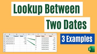 Lookup Values Between Two Dates in Excel  3 Examples [upl. by Littlejohn]