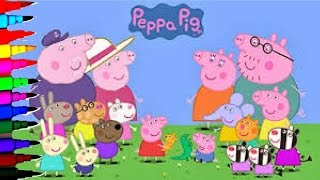 Peppa Pig Compilation Coloring Book Pages Peppa Pig Family and Friends Kids Learn Fun Art [upl. by Eseenaj513]