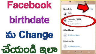 How to change facebook birthdate in teluguchange facebook birthdatetech by mahesh [upl. by Jollanta]