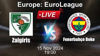 🔴 LIVE Zalgiris vs Fenerbahçe Beko  Basketball Live Score  Europe EuroLeague [upl. by Mayworm339]