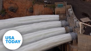 Glen Canyon Dam flood experiment hopes to help Colorado River levels  USA TODAY [upl. by Ecadnac]