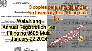 Updated and Deleted BIR Form 0605  BIR2023 Inventory List and Sworn 3Copies at Flash Drive Pa [upl. by Alakcim]