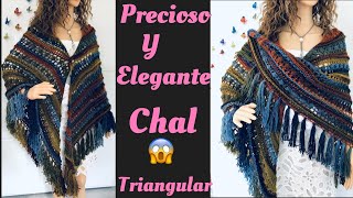 😱Chal Triangular Tejido En Crochet Paso a Paso [upl. by Nosnirb]