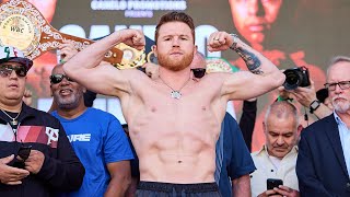 Canelo Alvarez vs Edgar Berlanga weighin [upl. by Llebpmac]