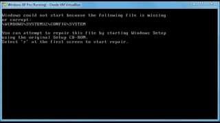 Windows\System32\Config\System missing or corrupt fix [upl. by Crompton726]