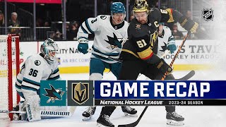 Sharks  Golden Knights 1210  NHL highlights 2023 [upl. by Avenej]