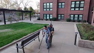 Courtyard Forearm Crutches Walking 11012024 [upl. by Ericksen]