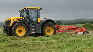 Mowing for Hay with JCB Fastrac 4220 [upl. by Brine166]