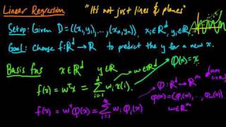 ML 91 Linear regression  Nonlinearity via basis functions [upl. by Naynek930]