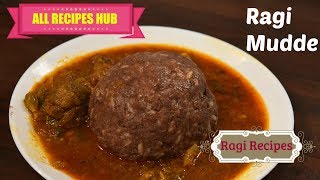 Ragi Mudde  Ragi kali with Mutton curry  Ragi Sankati  Ragi Recipes 1 [upl. by Marela]