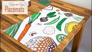 How to Sew Simple Placemats  Easy amp Quick DIY Sewing Project for Beginners  Mitred Corners [upl. by Mohn]