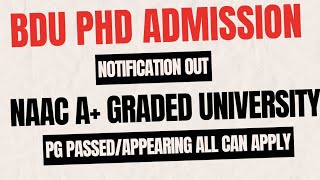 Bharathidasan University PhD Admission Update PhD Entrance Exam [upl. by Nauwaj]