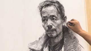 An Awesome Way to Draw Charcoal Portrait [upl. by Kienan]