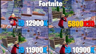 i9 10900K amp i9 11900K amp 12900K VS 5800X3D  Fortnite Performance Mode [upl. by Sirap420]