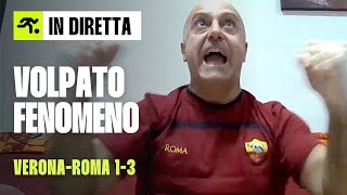 LE REAZIONI IN DIRETTA DEI TIFOSI ROMANISTI AI GOAL quotVOLPATO È UN CAMPIONEquot  VERONAROMA 13 [upl. by Doykos]