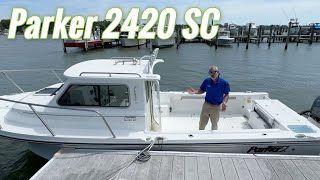 Parker 2420 SC Sport Cabin Fishing Boat Review [upl. by Teplica]