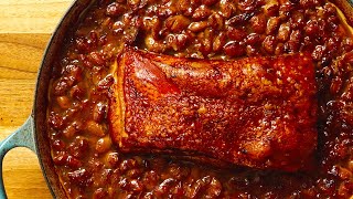 Crispy Pork Belly amp Bean Stew [upl. by Enitsed]