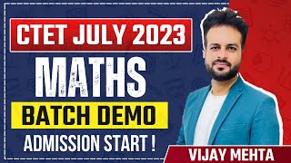 CTET 2023 July Maths Batch Demo by Sachin Academy [upl. by Zile433]