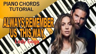 Always Remember us this way  Piano Chord Tutorial  Lady Gaga [upl. by Vivianne]