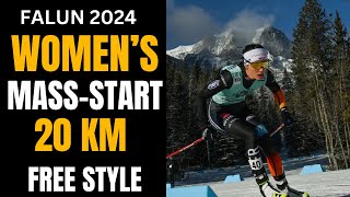 MassStart Womens 20km freestyle Falun SWE 2024 World Cup Crosscountry skiing [upl. by Ymot]