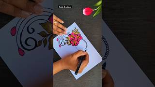 How To Draw Flower 🌷Project Work DesignsBorder DesignFile Decoration Ideas shorts art [upl. by Enaffit]