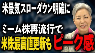 ミーム株再流行で米株最高値更新もピーク感 米CPIと小売売上高発表で米景気スローダウン明確に [upl. by Eecyal]