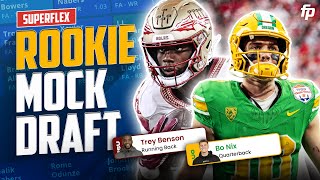 5 ROUND Dynasty SUPERFLEX Rookie Mock Draft 2024 Fantasy Football [upl. by Etom739]