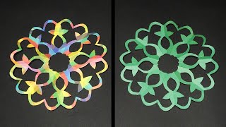 DIY How to Make  Easy Paper Cutting Flower  Beautiful Papercraft Window Decoration 800 [upl. by Mehelhteb]