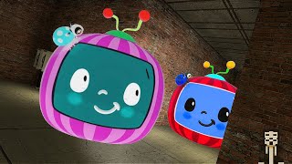 RED Cocomelon and INVERTED Cocomelon Netxbots in Night Security  Garrys Mod [upl. by Anairad810]