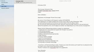 HOW TO WRITE A SIMPLE COVER LETTER FOR VISA APPLICATION  Schengen [upl. by Diraf]