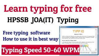 Free typing software for JOAIT  hpsssb typing software best software  clerk typing software [upl. by Eniamreg]